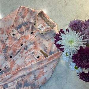 Simply Southern Peach Tye Dye Shacket